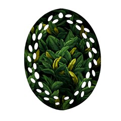 Banana Leaves Oval Filigree Ornament (two Sides)