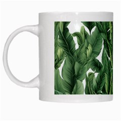 Green Banana Leaves White Mug