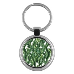 Green Banana Leaves Key Chain (round)