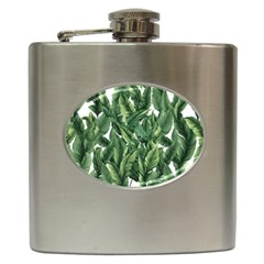 Green banana leaves Hip Flask (6 oz)