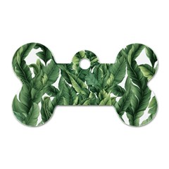 Green Banana Leaves Dog Tag Bone (one Side) by goljakoff