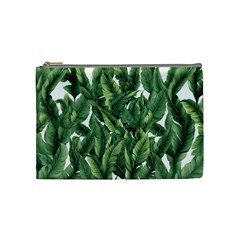 Green Banana Leaves Cosmetic Bag (medium) by goljakoff