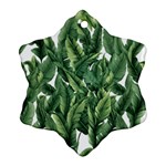 Green banana leaves Ornament (Snowflake) Front