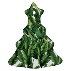 Green Banana Leaves Christmas Tree Ornament (two Sides)