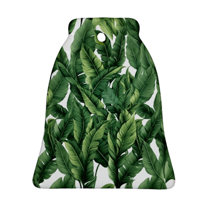 Green banana leaves Bell Ornament (Two Sides)