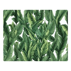 Green Banana Leaves Two Sides Premium Plush Fleece Blanket (large)