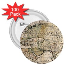 Tartaria Empire Vintage Map 2 25  Buttons (100 Pack) 