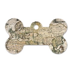 Tartaria Empire Vintage Map Dog Tag Bone (two Sides)