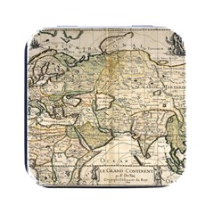 Tartaria Empire Vintage Map Square Metal Box (black) by Grandong