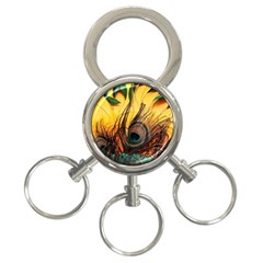 City Light Sky Landmark Painting 3-ring Key Chain