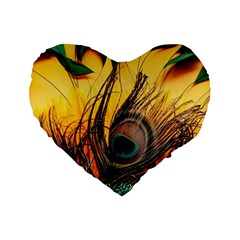 Oceans Stunning Painting Sunset Scenery Wave Paradise Beache Mountains Standard 16  Premium Heart Shape Cushions