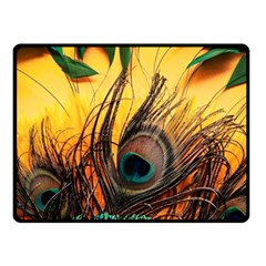 Sunset Illustration Water Night Sun Landscape Grass Clouds Painting Digital Art Drawing Two Sides Fleece Blanket (small)