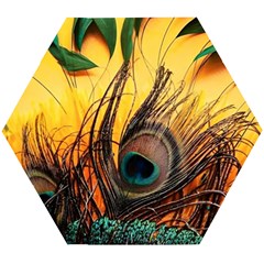 Sunset Illustration Water Night Sun Landscape Grass Clouds Painting Digital Art Drawing Wooden Puzzle Hexagon