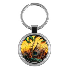 City Lights Sky Landmark Painting Key Chain (round)