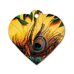 City Lights Sky Landmark Painting Dog Tag Heart (one Side)