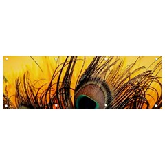 Sunset Illustration Water Night Sun Landscape Grass Clouds Painting Digital Art Drawing Banner And Sign 9  X 3  by Cemarart