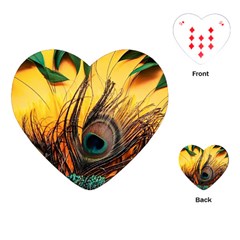 Forest Owl Art Snow Winter Playing Cards Single Design (heart)