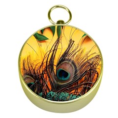 Forest Owl Art Snow Winter Gold Compasses