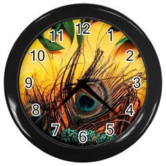 Asian Retro Vintage Art Korea China Japan Wall Clock (black)