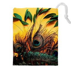 Landscape Bright Scenery Drawing Rivers Blue Lovely Drawstring Pouch (4xl) by Cemarart