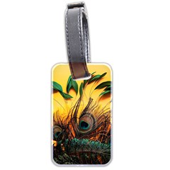 Japan Art Artwork Asia Drawing Lake Landscape Mountain Nature Oriental Luggage Tag (two Sides)