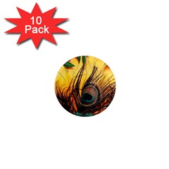 Peacock Feather Native 1  Mini Magnet (10 Pack) 