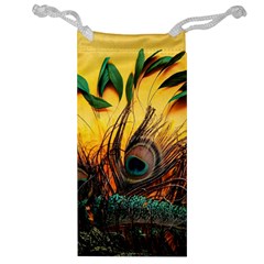 Peacock Feather Native Jewelry Bag by Cemarart