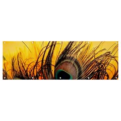 Peacock Feather Native Banner And Sign 12  X 4  by Cemarart