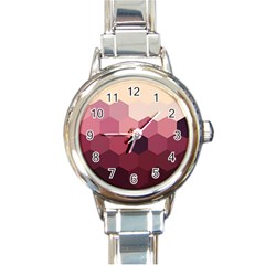 Hexagon Valentine Valentines Round Italian Charm Watch by Grandong