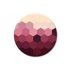 Hexagon Valentine Valentines Magnet 3  (round) by Grandong