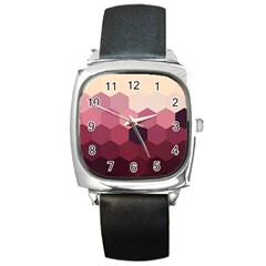 Hexagon Valentine Valentines Square Metal Watch by Grandong