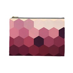 Hexagon Valentine Valentines Cosmetic Bag (large) by Grandong