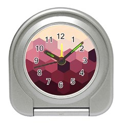 Flower Power Hippie Boho Love Peace Text Pink Pop Art Spirit Travel Alarm Clock by Grandong