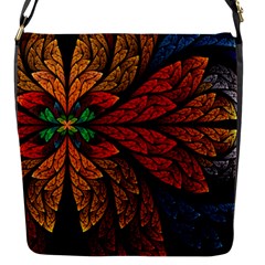 Fractals, Floral Ornaments, Rings Flap Closure Messenger Bag (s) by nateshop