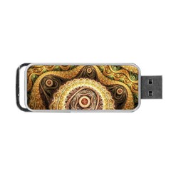 Fractals, Floral Ornaments, Waves Portable Usb Flash (one Side) by nateshop