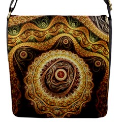 Fractals, Floral Ornaments, Waves Flap Closure Messenger Bag (s) by nateshop