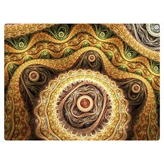 Fractals, Floral Ornaments, Waves Two Sides Premium Plush Fleece Blanket (extra Small) by nateshop