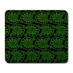 Green Floral Pattern Floral Greek Ornaments Large Mousepad by nateshop