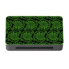 Green Floral Pattern Floral Greek Ornaments Memory Card Reader With Cf