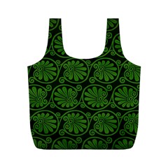 Green Floral Pattern Floral Greek Ornaments Full Print Recycle Bag (m) by nateshop