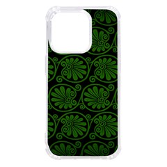 Green Floral Pattern Floral Greek Ornaments Iphone 14 Pro Tpu Uv Print Case by nateshop