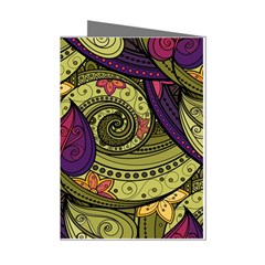 Green Paisley Background, Artwork, Paisley Patterns Mini Greeting Cards (pkg Of 8) by nateshop