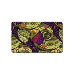 Green Paisley Background, Artwork, Paisley Patterns Magnet (name Card) by nateshop