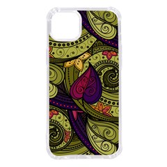 Green Paisley Background, Artwork, Paisley Patterns Iphone 14 Plus Tpu Uv Print Case by nateshop