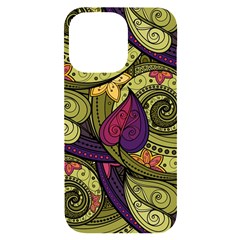 Green Paisley Background, Artwork, Paisley Patterns Iphone 14 Pro Max Black Uv Print Case by nateshop