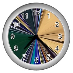 Zig Zag Pattern Geometric Design Wall Clock (silver)