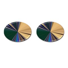 Colorful Centroid Line Stroke Cufflinks (oval)