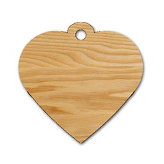 Light Wooden Texture, Wooden Light Brown Background Dog Tag Heart (two Sides) by nateshop