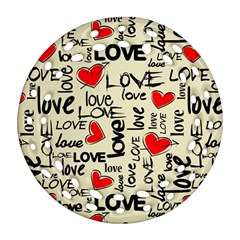 Love Abstract Background Love Textures Round Filigree Ornament (two Sides) by nateshop