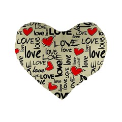 Love Abstract Background Love Textures Standard 16  Premium Heart Shape Cushions